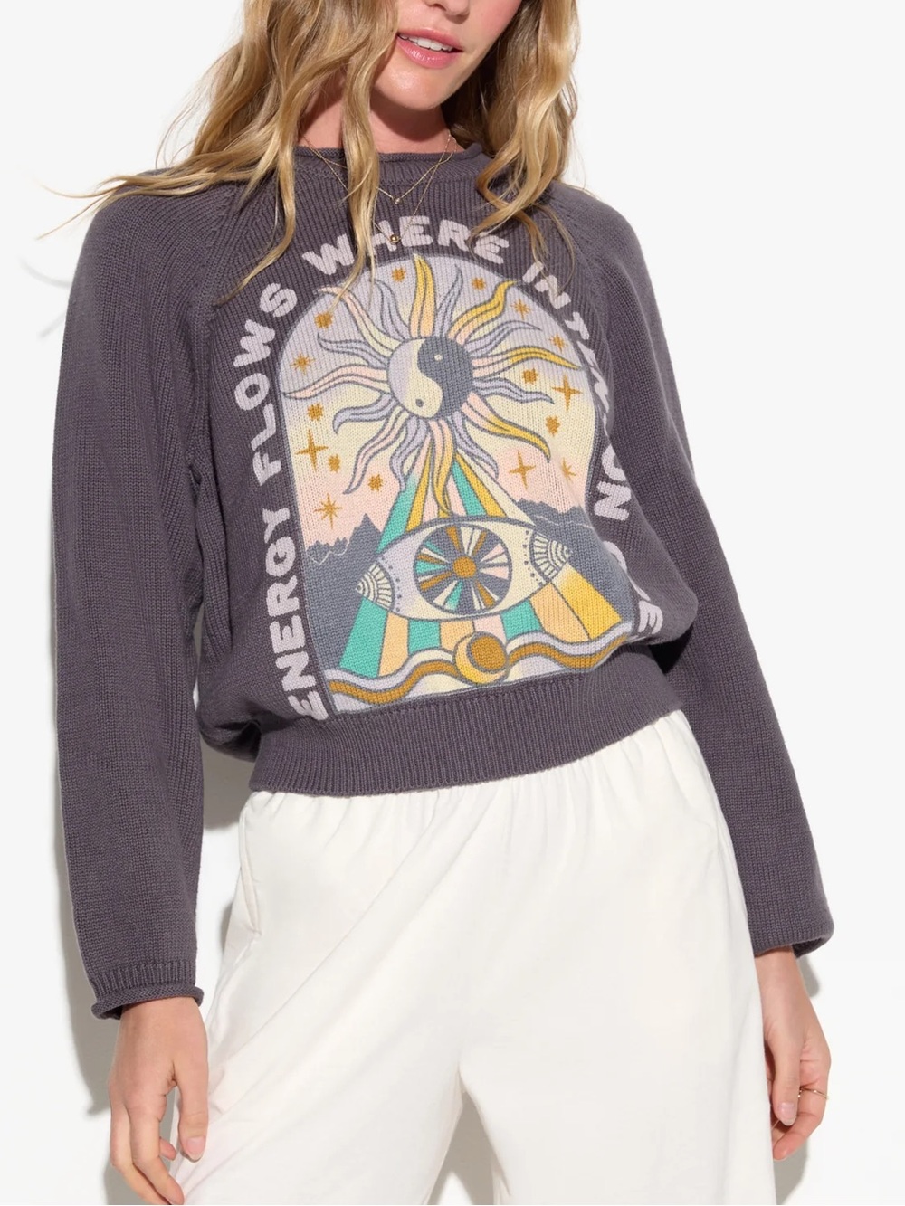 Spiritual Gangster Charcoal Graphic Sweater